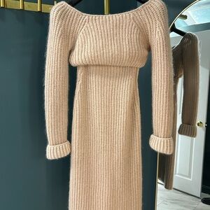 Fendi Beige Long Sleeve Knit Dress
